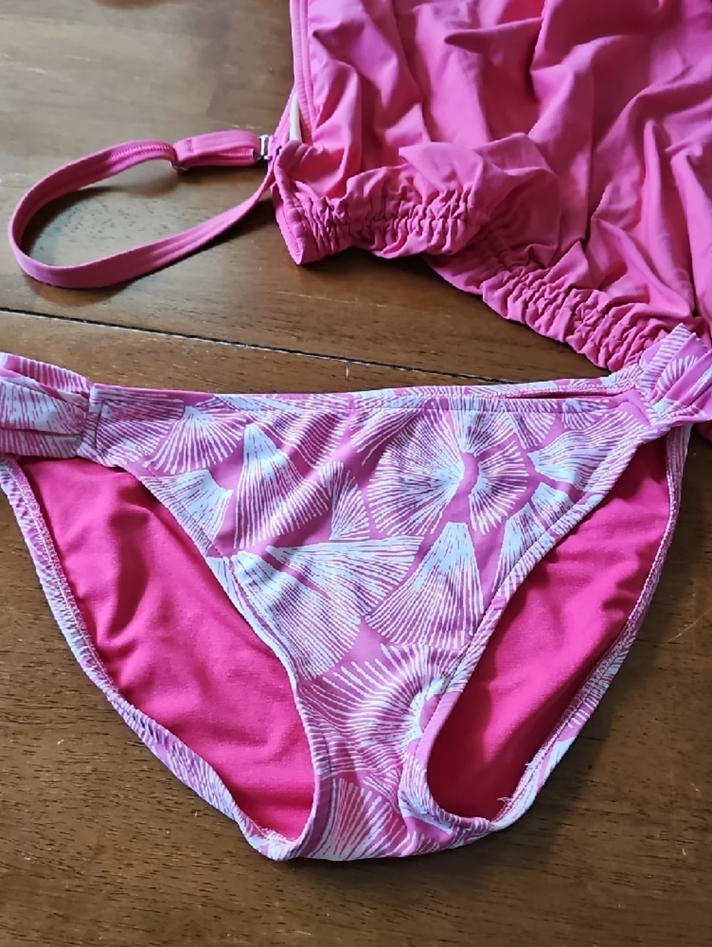 Pink Ruched Tankini Swim Top - Picture 8 of 9